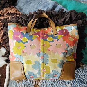 Coach Hadley Floral Print Duffle Shoulder Bag Tote Purse